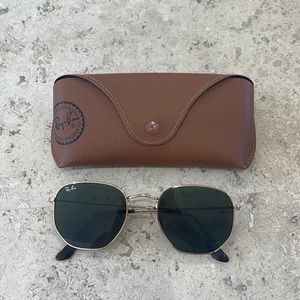 Ray-Ban Hexagonal flat lenses sunglasses gold frame